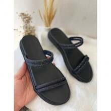 Girls' Flat Sandal With Comfortable Insole - Premium Fashion - New Release - màu đen - Xem 2