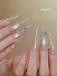 2026春夏新款女士节日礼盒套装，容量15毫升，包含闪亮浅金色、风铃半透明猫眼裸粉色、裸紫色、香槟色、猫眼紫金色、粉红日记蜜桃猫眼、玻璃珠水晶石猫眼凝胶指甲油。适合四季美甲和美容。 - 彩色 - 查看 6