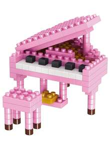 4 PIEZAS Lindo bloque de construcción de instrumento musical, colección de instrumentos musicales, adorno de festival de música, decoración de escritorio para amantes de la música, bajo eléctrico, guitarra, violín, piano. Regalo del Día de San Valentín, regalo de cumpleaños. Regalo de San Valentín, regalos de San Valentín para el novio - Multicolor - Ver 6