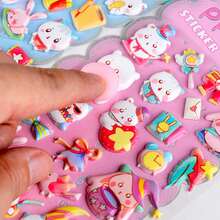 Hình dán động vật hoạt hình 3D, mềm mại và bông xốp, thích hợp để trang trí trường học, văn phòng, sổ tay, ốp điện thoại. - Nhiều màu - Xem 3