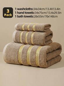 3/1pc Jacquard Towel Set, 1 Washcloth + 1 Hand Towel + 1 Bath Towel, Quick Drying, Soft Absorbent Terry Towels, Ideal For Home Bathroom, Face/Body Washing, Vacation - Multicolor - View 13