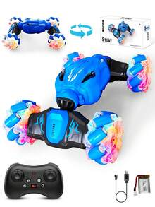 1pc 2.4GHz Remote Control Stunt Car Toy, 4WD Remote Control Twist Car With Lights And Music, Cool Birthday/Christmas/Creative Gift For Boys And Girls Aged 6-12 - Multicolor - View 13