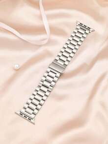 1pc Adjustable Stainless Steel Watch Band Compatible With Apple Watch Series 11 10 9 8 7 6 5 4 3 2 1 SE Ultra, Fashionable Gift For Men And Women, Fits 38mm 40mm 41mm 42mm 44mm 45mm 46mm 49mm (Watch Not Included) - Silver - View 7