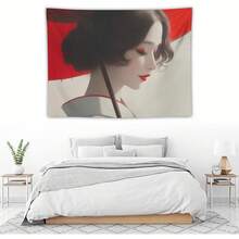 Anime Tapestry-Anime Style Wall Tapestry, Japanese Girl Art Hanging For Bedroom Aesthetic And Living Room Background Decor, - Nhiều màu - Xem 2