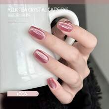 MIANEL 10ml 冬季畅销奶茶猫眼凝胶指甲油，2026新款透明裸色玻璃珠猫眼指甲油，白色指甲油，美甲用品，粉色指甲油，新年指甲油，冬季指甲油套装，适合情人节送给女性的礼物 - 彩色 - 查看 17