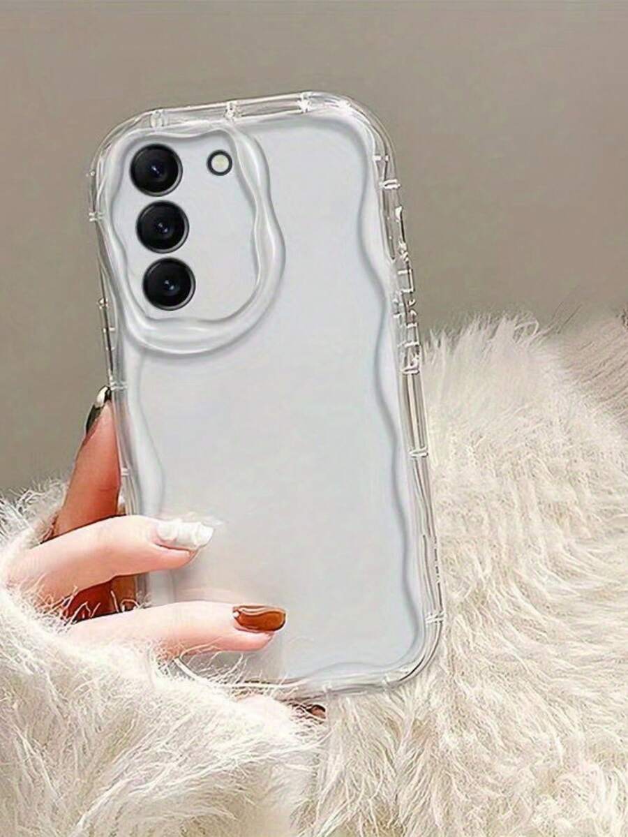 Transparent Phone Case: Suitable For Galaxy 06/ A16/A26/A36/A56/A24/A25/A35/A55/A20/A30/A50/A10S/A20S/A52/A71/A72/A33/A53/A73/M55/M10/A03 CORE 4G/5G Anti Fall Soft Edge Watercolor Wave Pattern Soft Shell Protective Cover For The Model - Clear - View 1