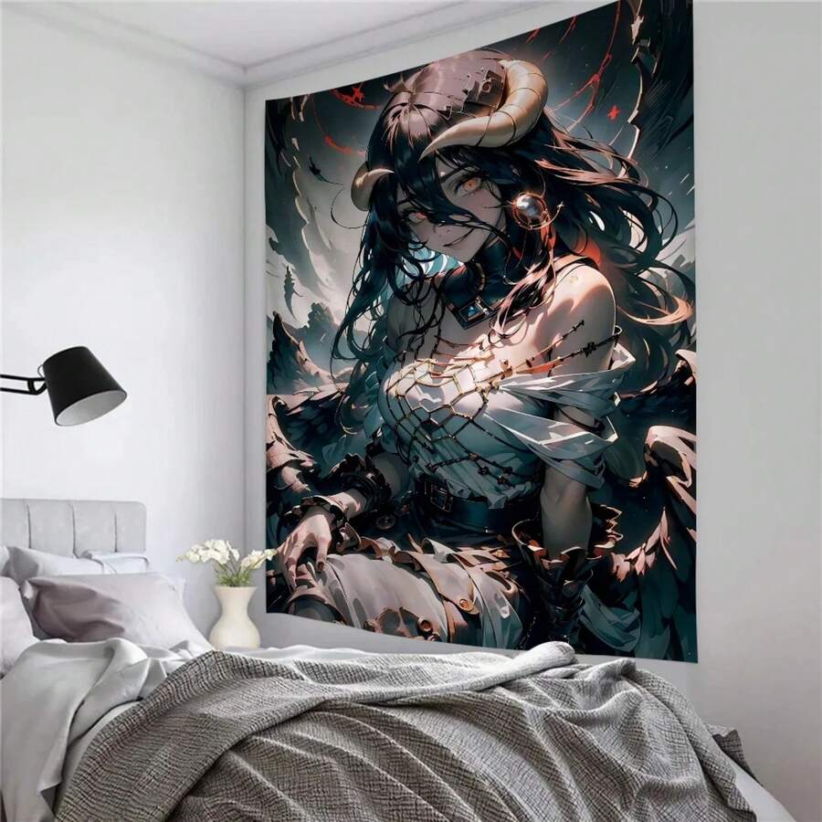 Albedo Overlord Cartoon Tapestry Wall Hanging Decoration Household Home Decor - 1PC - Xem 1