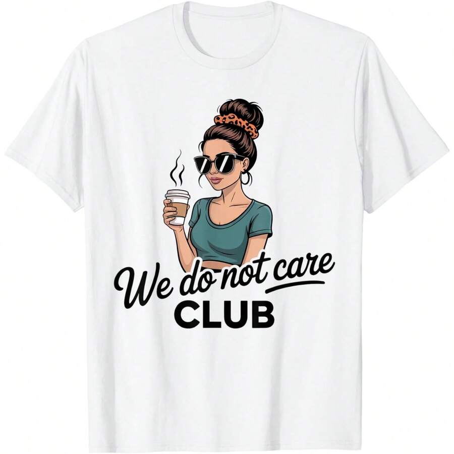 Womens Coffe EWe Do Not Care Club Merch Wdnc Merch Wdnc Club T-Shirt - White 2 - View 1