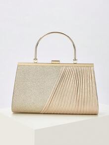 Sequins, Fashionable, Elegant, Simple, Personalized, Versatile, Classic Handbag,For Date, Daily, Afternoon Tea, Party, Prom, Club, Date, Birthday, Evening, Date Nigh, Banquet - Champagne - View 2