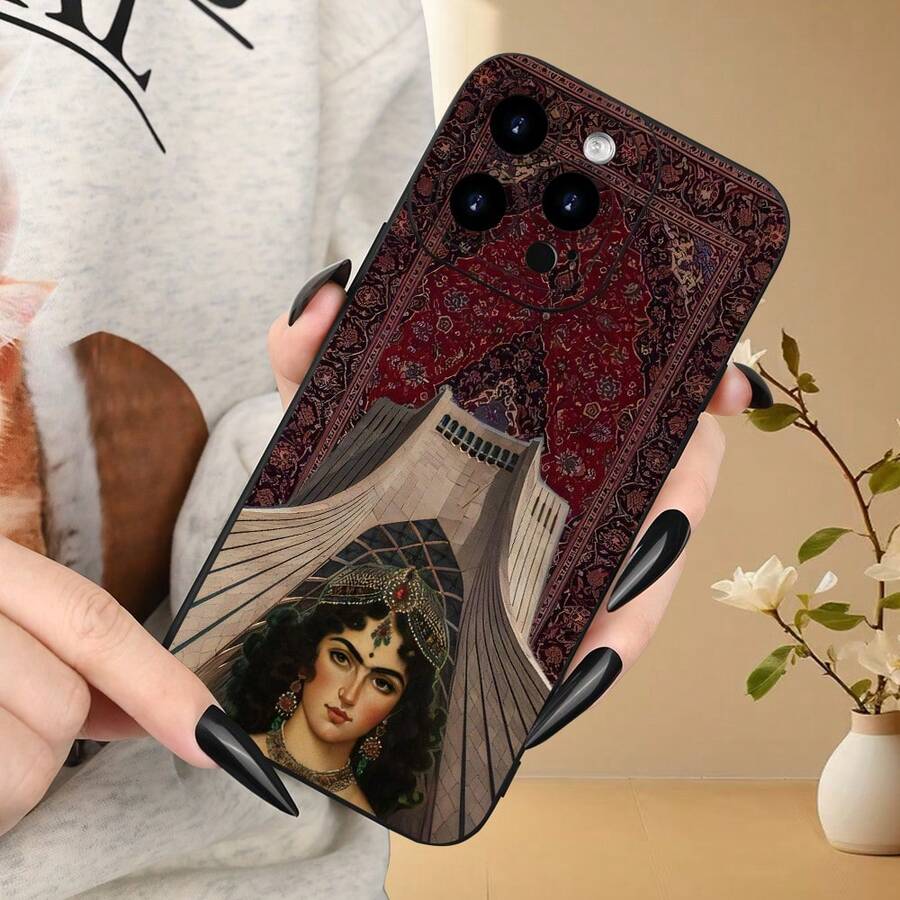 Phone Case/Cover Persian Rug Pattern Anti Fall Matte Finish Resists Stains Phone Case For IPhone 17/17AIR/17PRO/17PROMAX/16E/16/16PRO/16PLUS/16PROMAX/15/15PLUS/15PRO/15PROMAX/14/14PLUS/14PRO/14PROMAX/13/13mini/13PRO/13PROMAX/12/12mini/11/Plus/Pro/Max/7/8/SE/XS/XS MAX,For Samsung And For GalaxyA56/A54/A53/A52/A14/A15/A05S/A53/A34/S23/S23Ultra/S23FE/S24/S24FE/S24Ulatra/S25/S25FE/S25Ultra/S26/S26FE/S26Ultra/S21FE(Factory Wholesale Price),Valentine's Day, New Year's Day, New Year's Day, Easter, Labor Day, St. Patrick's Day - 黑色 - 查看 1