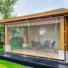 1片透明防水篷布，带电缆环，透明防水篷布覆盖膜，高清可视性[防水篷布] - 透明 - 查看 2