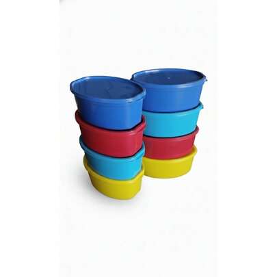 30 Potes Plastico Com tampa Marmita Resistente Colorido Vasilhas Comida Bar Restaurante Lanchonete