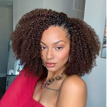 EAYON HAIR Tight Curly Crochet Human Hair Extensions Feather Line Crochet Hair Pre-Seperated Knotless Human Crochet Hair Multi-Textured Kinky Curly Human Hair T1B/4 Color 16-20 Inch 50/100 Strands - T1B/4 - 查看 6