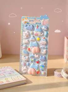 POKOJA LAND Hình dán trang trí sổ tay hình thỏ và mèo hoạt hình 3D dễ thương, giúp giảm căng thẳng. Quà tặng hình dán trang trí. Trang trí nhà cửa, trang trí tiệc tùng, quà sinh nhật, quà tặng các dịp lễ, thời trang. - Nhiều màu - Xem 2