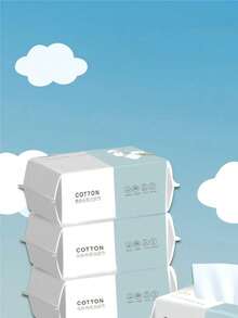 Facial Cleansing Wipes, Disposable Soft Cotton Facial Wipes, Draw-Out Thickened Beauty Salon Makeup Remover Dry-Wet Two-In-One Facial Towels - White - View 2