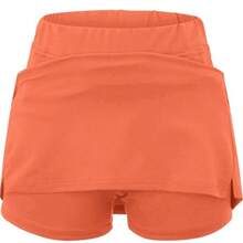 Women's 2‑In‑1 Yoga Skort – Choose Heather Grey Asymmetrical Skirt With Side Pocket, Orange Zip Pocket Sport Skort, Or Black Flat Skirt With Front Pleat & Boyshort Liner | Mid‑Rise Wide Waistband, Hidden Shorts For Coverage & Freedom Of Movement - trái cam - Xem 2