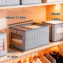 Hộp đựng đồ có cửa sổ quan sát, thiết kế mở và không có nắp đậy, bề mặt trong suốt, công cụ phân loại đồ dùng gia đình, kế hoạch sắp xếp quần áo, quản lý tủ quần áo phòng ngủ, tận dụng không gian giường ngủ, sắp xếp quần áo theo mùa, sắp xếp áo len, lưu trữ tập trung áo phông và khăn quàng cổ. - Xám - Xem 10