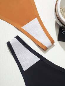 3件套女士无痕丁字裤，性感舒适隐形，时尚亲肤轻盈套装，适合运动健身，情人节、母亲节、圣诞节、万圣节礼物 - 彩色 - 查看 5