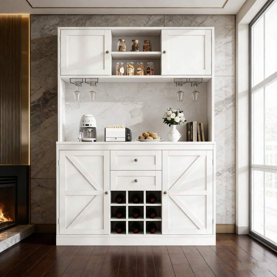 Buffets & Sideboards - White + MDF+Metal - View 1