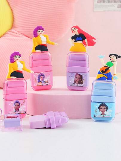 1 pieza Sacapuntas de lápiz con diseño de bruja de dibujos animados, Sacapuntas de lápiz K-POP, Limpieza sin dejar rastro, Multifuncional de doble cabeza con limpieza de color, Mejora del desperdicio de limpieza para artículos de papelería estudiantil