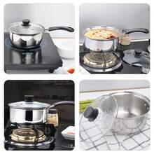 3 X Saucepan Set Stainless Non Stick Induction New Deep Saucepan Sets Pots Pans - Silver - View 3