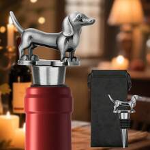 1pc Dachshund Wine Stopper, Single Packed With Black Velvet Bag/Gift Box, Made Of Zinc Alloy, Fun Dog Champagne Bottle Stopper, Available In Antique Bronze Or Deep Silver, Perfect For Festival/Corporate Event/Party/Birthday Gift,Dachshund, Dog,Dog,Dauchound,Labrador,Werner Dog,Sausage Dog,Dog,Dachshund - Multicolor - View 4
