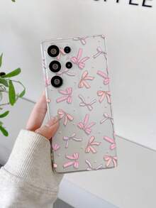 1pc Butterfly & Heart Pattern Transparent TPU Soft Phone Case, Anti-Drop Anti-Scratch Anti-Fingerprint, Precise Camera Cutout, Compatible With Samsung, Nothing, Pixel, INFINIX, Compatible With Redmi - Multicolor - View 1