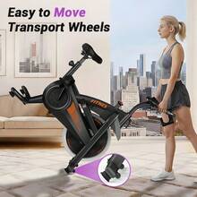 UMAY 4-In-1 Exercise Bike Quiet Folding Magnetic Upright Bikes With Arm Resistance Bands Home Workout Use,16 Levels Of Resistance,Machine Max Weight 300 Lbs - 黑色 - 查看 7