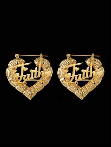 1 Pair Of 7cm Large Hoop Earrings, Customized Name, Text, Personalized Earrings, 18k Gold Fashion Jewelry Stainless Steel, Nameplate Bamboo Earrings - Gold Name Circle - Large Circle Earrings Thanksgiving Christmas - 2.76 Inch - View 14