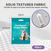 100pcs/Set Disposable Finger Toothbrush, Pet Dental Cleaning Finger Sleeves Wet Wipes, Suitable For Cats And Dogs Oral Care After Meals, 20pcs/Pack - Multicolor - View 4