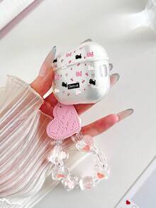 Cartoon Cat Painted Bracelet Transparent Fashion Bluetooth Earphone Case Compatible With AirPod Case, Headphones, Pro 3 Case, Pro (2nd Generation), 3, Pro, 1/2, 4 Case Cover - Multicolor - View 3