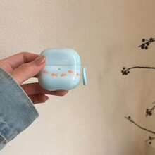 Ocean Minimalist Blue Tie Dye Single Line Goldfish Design Earphone Case, Compatible With Huawei Freebuds 7i, Freebuds 2 New Version, Freebuds SE3, Freebuds 5i, Pro 3 Cute Korean Style Earphone Case - Blue - View 5