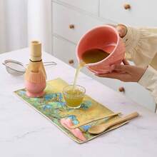 1件/5件套樱花抹茶茶具，包含抹茶碗、抹茶筅、抹茶杯、搅拌棒、茶匙、茶碗套装、抹茶冲泡工具、甜点及饮品制作工具、日式礼盒、松川抹茶搅拌套装、抹茶爱好者礼物 - 彩色 - 查看 2