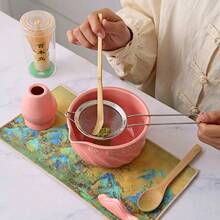 1件/5件套樱花抹茶茶具，包含抹茶碗、抹茶筅、抹茶杯、搅拌棒、茶匙、茶碗套装、抹茶冲泡工具、甜点及饮品制作工具、日式礼盒、松川抹茶搅拌套装、抹茶爱好者礼物 - 彩色 - 查看 4