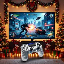 Controles de juego para consolas de juegos y diversos juegos de computadora. Compatible con salida de TV, operación de joystick 3D, operación fácil y rápida, control de juego, control de joystick: el regalo perfecto para Navidad, Año Nuevo y cumpleaños - Blanco transparente - Ver 2