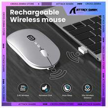 ATTACK SHARK * FREEWOLF X1 Wireless Computer Mouse, 2.4G Portable Ultra Slim USB Mouse, Silent Single Click Laptop Mouse 1600 DPI Windows/ PC/ Office/ Gamer, New Year 2026, Gift For Kids, Holiday - Silver/ Black/ Milk - Multicolor - View 1