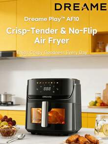 Dreame Air Fryer, With Viewing Window, 7.6L Capacity, Dual Vortex™ Heating + Steam Injection Technology, Fast Cooking, 8-In-1 Presets, Family-Sized Healthy Oil-Free Cooking, LED Touch Control, +1 Minute Button, 2800W Power. Kitchen Christmas Theme, Kitchen Supplies, Air Fryer - UK Plug(220-240V) - View 13