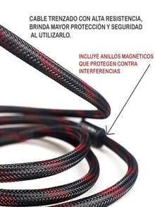 Cable HDTV Conexión Alta Definición Full Hd 1080p Tv Pc De 5 Metros - Negro - Ver 6