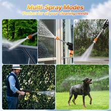 Wireless High-Pressure Car Wash Machine - Rechargeable Portable Electric Cleaning Tool With Foam Spray Gun. Wireless Design For Easy Cleaning Of Car Interiors And Exteriors. Includes 2 Batteries And Toolbox. - Bộ vest đen - Xem 3