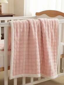 Super Soft Baby Throw Blanket Premium Silky Flannel Fleece Thicken Bed Plush Blanket All Season Use - Pink - View 5