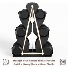 Soporte de pesas de metal de 4 niveles para mancuernas de alta resistencia soporte de pesas para pesas de entrenamiento de fuerza estante de almacenamiento para mancuernas de entrenamiento de-B031 - como en la foto - Ver 7