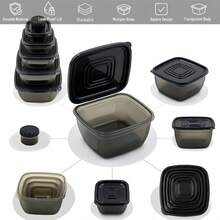 6pcs Fashionable Kitchen Storage Food Containers Set - Stackable Plastic Lunch/Snack Boxes | Leak-Proof Thick Seal, Microwave Food Containers, Designed For Busy Women | Kitchen Accessories For Office, School, Picnic - Multicolor - View 7