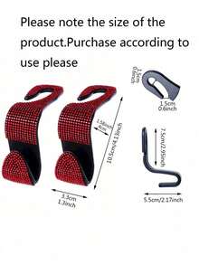 2个创意后座靠背挂钩，镶嵌钻石，隐藏式汽车安装挂钩 - 鑲鑽 - 查看 11