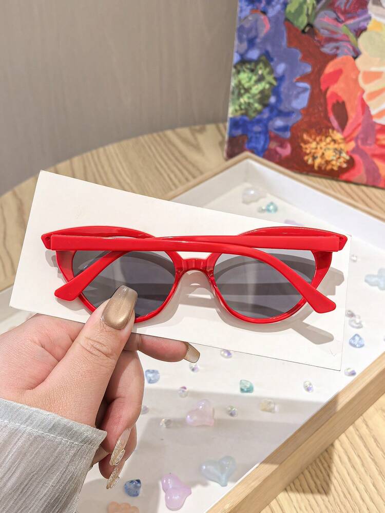 1 pieza Gafas de niña con ojos de gato con brillo y diamantes incrustados, para niñas de 4 a 8 años - Gafas livianas y duraderas para fiestas y combinación con atuendos diarios, con estuche incluido - Multicolor - Añade 10