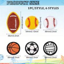 12pcs Chenille Embroidered Patches, Iron-On Patches, Sports Ball Patches, Basketball & Volleyball Pattern Patches, Suitable For DIY Crafts, DIY Wallet Making, Sports Fabrics, Computer Embroidery, Patches, Sewing Supplies, Multipurpose, Applicable For DIY Handicrafts, Bag Accessories, Outdoor Sports Accessories, Football Gifts, Basketball Accessories, Adult Crafts, Sports Fans Supplies, Sports Events, Men's Gifts, Women's Gifts, Sports Gifts - Multicolor - View 3