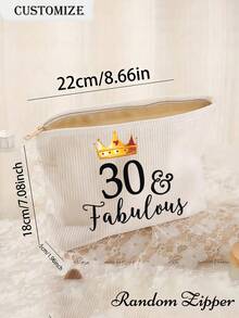 Customized Makeup Bag, Personalize Your Age 30 40 50 60 70 80 90 100 & Beautiful Makeup Bag, 30 40 50 60 70 80 90 100 Birthday Queen Gift - Multicolor - View 7