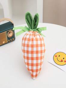 Carrot Shaped Gift Bag, Drawstring Velvet Pouch, Party Favor Bag, Easter Gift Bag - Multicolor - View 7