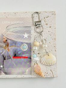 1pc Handmade Shell & Starfish Hanging Earphone Strap, Phone Lanyard, Camera Strap, Key Chain Accessory - Multicolor - View 13