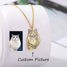 Custom Pet Dog Cat Photo Necklaces For Women Men Stainless Steel Customized Animal Picture Pendant Necklace Personalized Neck Chain Jewelry Birthday Gift - Multicolor - View 1