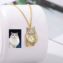 Custom Pet Dog Cat Photo Necklaces For Women Men Stainless Steel Customized Animal Picture Pendant Necklace Personalized Neck Chain Jewelry Birthday Gift - Multicolor - View 8